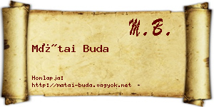 Mátai Buda névjegykártya